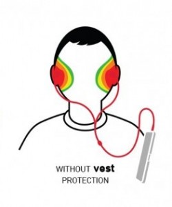 User head radiation with airtube vs wired headset